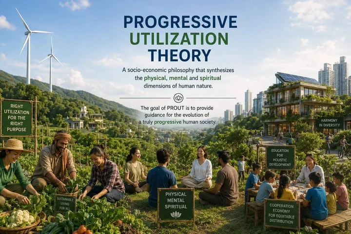 The original Progressive Utilization Theory poster showing a community and an ecological landscape