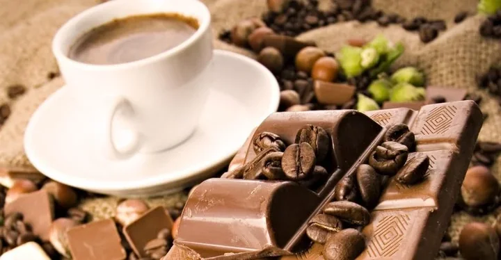 Coffee, chocolate, tea and spices illustrating the mutative food category