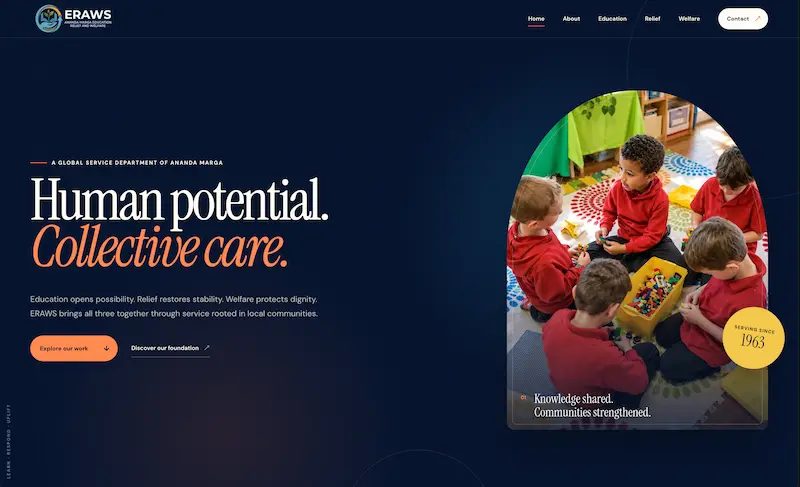 Website screenshot of ERAWS